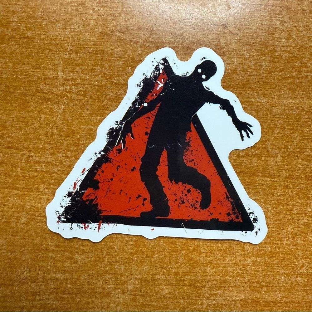 Zombie Triangle Sticker‎